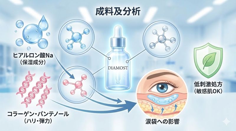 3.ディアモストの成分分析と涙袋への影響