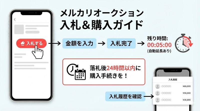 3.メルカリオークションの入札と購入方法