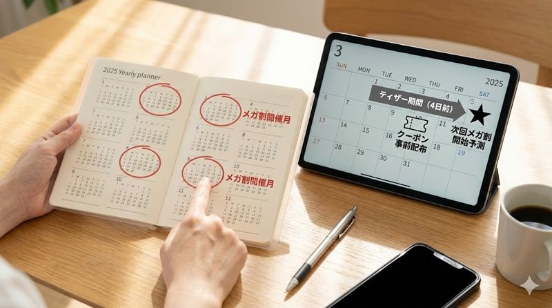 2.次回のメガ割開催日程と事前準備のタイミング