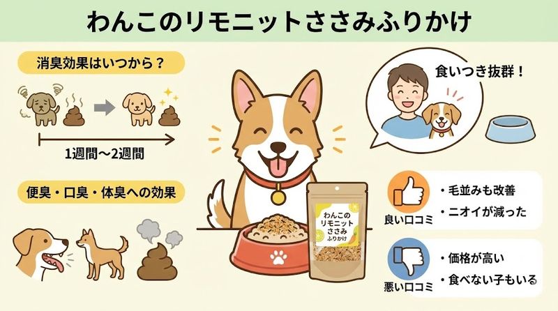 3.わんこのリモナイト ささみふりかけの効果と口コミ