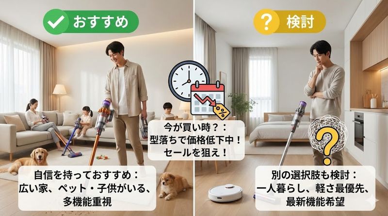 6. まとめ：ダイソン V10 Fluffyを買うべき人・見送るべき人